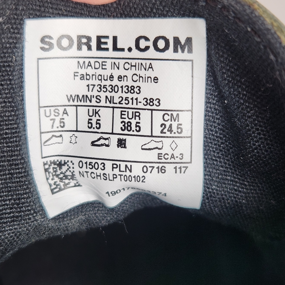 SOREL Women's Out N About Rain Boot Size 7.5 Green Waterproof Leather Shoe - Picture 5 of 11